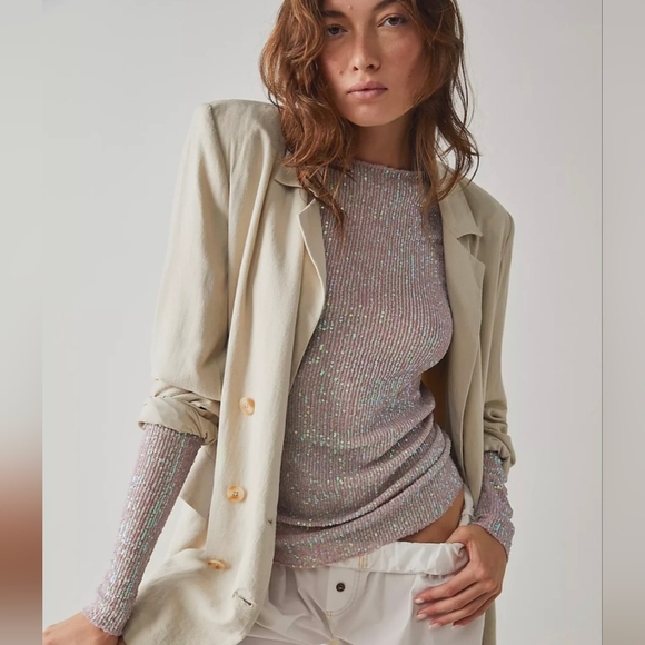 Free People Tops - Free People Gold Rush Sequin Top